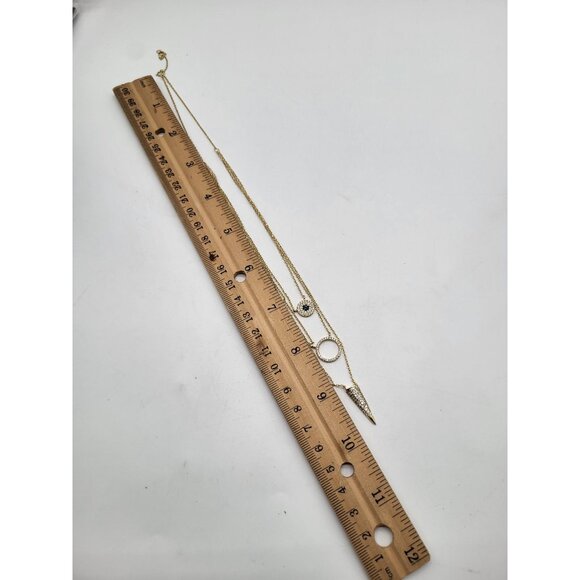 JENNIFER MILLER TRIPLE LAYER NECKLACE Gold Plated 925 Sterling Silver Pave *FLAW - Picture 5 of 12